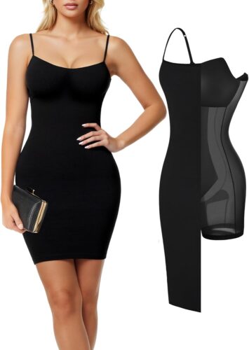 Popilush Summer Dresses for Women 2025 – Club Dress Cocktail Shapewear Mini Dress Spaghetti Straps Dinner Date Night Bodycon