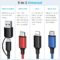 Puxnoin Multi Charging Cable 5 in 1, 2Pack 4FT USB C/A Multi Charger Cable Universal Multiple Charging Cord with USB C/Micro USB Connectors for Most Cell Phone, Tablets (Charging Only)