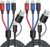 Puxnoin Multi Charging Cable 5 in 1, 2Pack 4FT USB C/A Multi Charger Cable Universal Multiple Charging Cord with USB C/Micro USB Connectors for Most Cell Phone, Tablets (Charging Only)