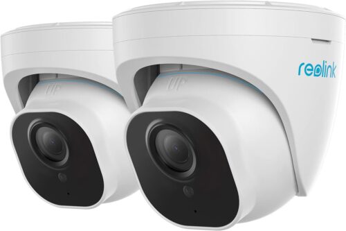 REOLINK 4K Outdoor Cameras for Home Security, IP PoE Dome Surveillance Camera with Human/Vehicle/Pet Detection, 25FPS Daytime, Work with Smart Home, Up to 256GB microSD Card, RLC-820A (Pack of 2)