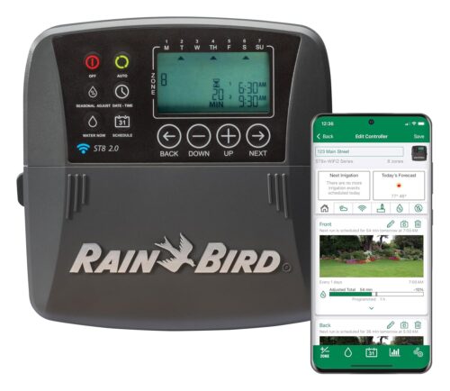 Rain Bird ST8I-2.0 Smart Indoor WiFi Sprinkler/Irrigation System Timer/Controller, WaterSense Certified, 8-Zone/Station, Compatible with Amazon Alexa