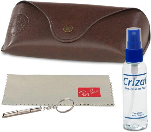 Ray-Ban Special Edition Sunglasses Case w/Crizal Lens Cleaning Spray, Microfiber Cloth, and Keychain Screwdriver Bundle