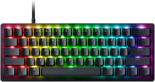 Razer Huntsman V3 Pro Mini 60% Gaming Keyboard: Analog Optical Switches w/Rapid Trigger & Adjustable Actuation – Onboard Adjustments – Dual-Purpose Mod Keys – Doubleshot PBT Keycaps – Black… (Renewed)