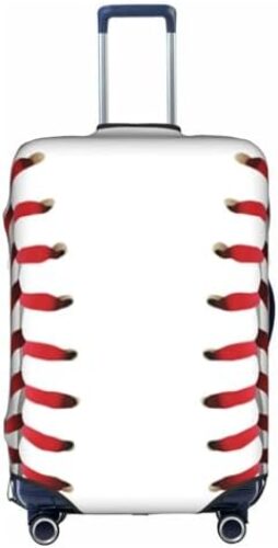 Red Lines White Baseball Luggage Cover Washable Travel Gear Cover 18/24/28/32 Inch Suitcase Protective Cover