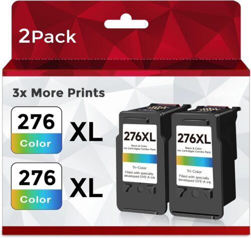 Remanufactured Ink Cartridge Replacement for Canon 276 XL Ink 276XL CLI276 CL-276 (2 Color) for Pixma TS3500 TS3522 TS3520 TR4700 TR4720 TR4722 Printer