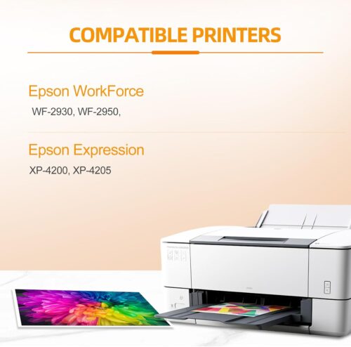Remanufactured Ink Cartridges Replacement for Epson 232XL 232 Ink Cartridge Combo Pack Work with Epson XP-4200 XP-4205 Workforce WF-2930 WF-2950 (5Pack, 2 Black, Cyan, Magenta, Yellow)