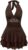 SOLY HUX Women’s Summer Halter Backless Mini Dress Flowy Sleeveless V Neck Tie Back A Line Western Casual Sun Dresses