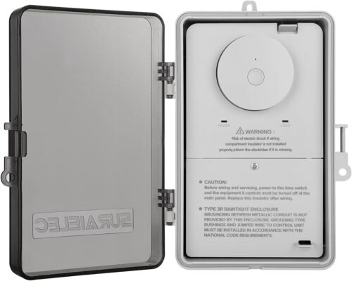 SURAIELEC WiFi Pool Timer, Outdoor Indoor Smart Switch, 40 AMP, 2HP, 120, 240, 277 VAC, Heavy Duty Pool Controller Light Timer Box for Pool Pump, Water Heater, Spa, Powerful Electrical Appliances