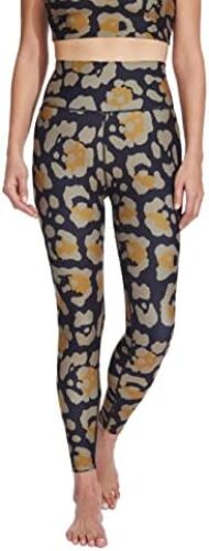 Sage Collective Women’s Rise 7/8 Leggings Moisture Wicking Tummy Control Stretch Athletic Animal Print High Waisted Yoga Pant
