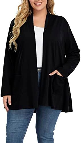 Shiaili Long Plus Size Cardigans for Women Easy to Wear Open Front Clothing