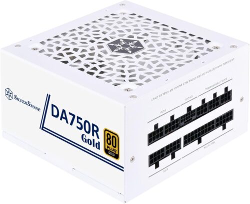SilverStone Technology DA750R Gold 80 Plus Gold 750W ATX 3.0 & PCIe 5.0 Power Supply with White casing, White Fan, and White Cables, SST-DA750R-GMA-WWW (SST-AX0750MCGD-C)