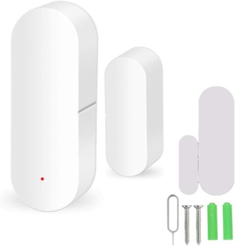 Smart Door Window Sensor,Door Open Closed Alarm Detectors Compatible Home and Tuya Voice Control,Real Time SMS Notification
