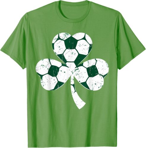 Soccer St Patricks Day Boys Girls Men Women Shamrock Green T-Shirt