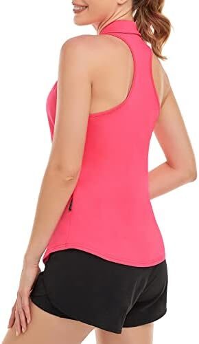 Soneven Women’s Sleeveless Golf Top Floral Athletic Golf Wear Moisture Wicking Sleeveless Polo Quick Dry