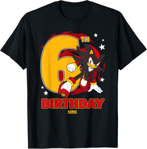Sonic The Hedgehog Epic Shadow 6th Birthday Big Chest Logo T-Shirt