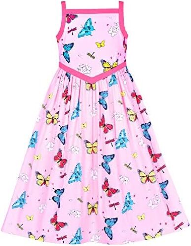 Sunny Fashion Girls Dress Purple Flower Summer Casual Dress Lace Size 6-14