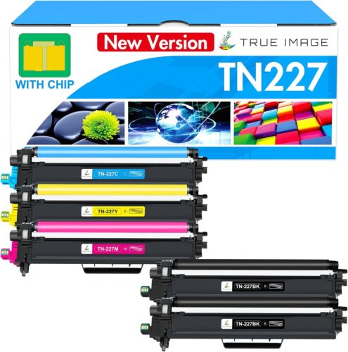 TN227 TN-227BK/C/M/Y High Yield Toner Cartridge: Compatible Replacement for Brother TN227 TN223 TN 227 for HL-L3270CDW MFC-L3770CDW HL-L3290CDW MFC-L3750CDW HL-L3210CW Printer (TN-223BK/C/M/Y 5-Pack)