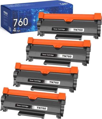 TN760 TN-760 TN730 Toner Cartridges Replacement for Brother tn760 to Use with HL-L2350DW HL-L2395DW HL-L2390DW HL-L2370DW MFC-L2750DW MFC-L2710DW DCP-L2550DW (Black, 4 Pack)