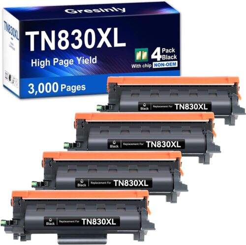 TN830XL TN830 XL/V/R Toner Compatible Replacement for Brother TN830XL TN-830 XL TN830 Black for HL-L2460DW DCP-L2640DW MFC-L2820DW L2820DWXL 2405W L2400D L2480DW Toner TN830 XL/V/R,4P