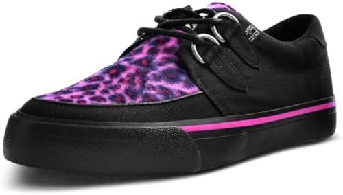 T.U.K. Leopard Creeper Sneaker Shoes for Women and Men, D Ring Lace Up Shoes