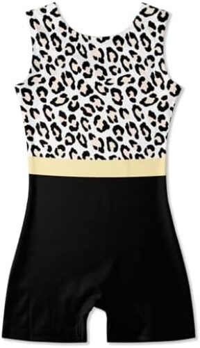 TUONROAD Girl Gymnastics Leotard Colorful Camisole Ballet Dancewear 3D Graphic Printed Patterned Biketard Bodysuits for 3t 4t Child Kids Girl
