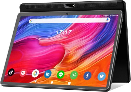 Tablet 10.1 inch Android 12 Tablet 2024 Latest Update Octa-Core Processor with 64GB Storage, Dual 13MP+5MP Camera, WiFi, Bluetooth, GPS, 512GB Expand Support, IPS Full HD Display (Black)
