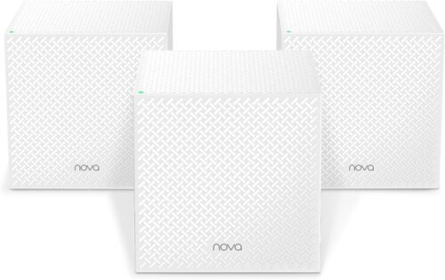 Tenda Nova Mesh WiFi System MW12 – Covers up to 6000 sq.ft – Tri-Band AC2100 Whole Home WiFi Mesh System – Gigabit Mesh Router for 100+ Devices – Dual-Band Mesh Network – 3 Gigabit Ports – 3-Pack