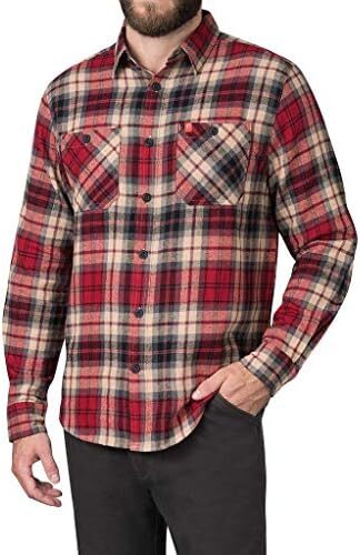 The American Outdoorsman Men’s Flannel Button Down – Long Sleeve Midweight Plaid Button Down Shirt – Breathable Flannel