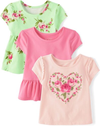 The Children’s Place Baby Girls’ and Toddler Short Sleeve Everyday Casual Knit Shirt