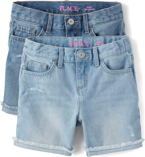 The Children’s Place Girls’ Denim Midi Shorts