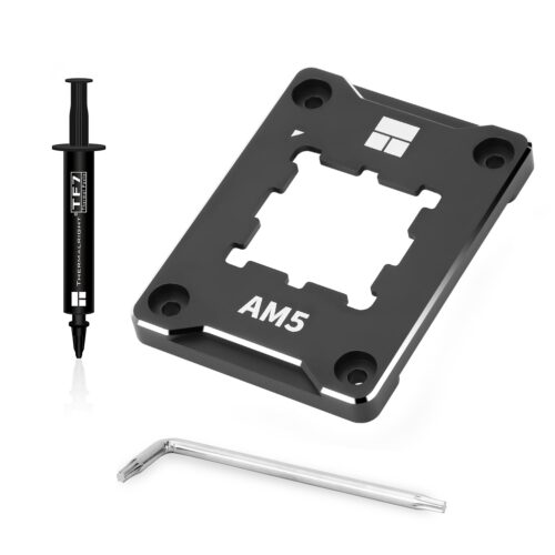 Thermalright ASF-BLACK AM5 CPU Secure Frame,CPU Anti-Bend Fixing Frame, CPU Correction Retainer, AM5 Aluminum Alloy Fixing Bracket, CPU Optical Fit Adhesive Adhesive Mounter, CPU Cooler Standard,Black