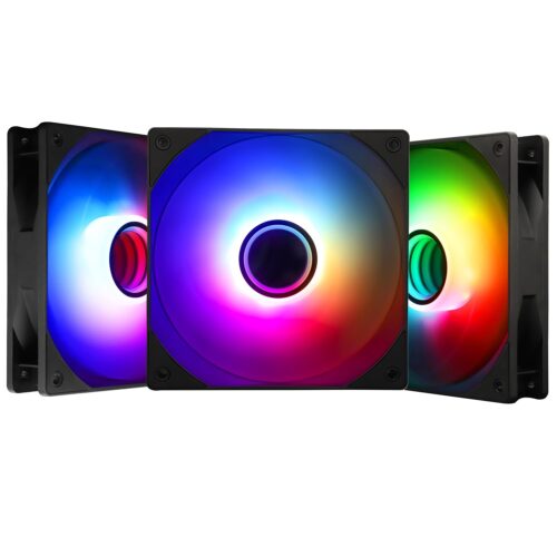 Thermalright TL-C12B-S V3 120mm ARGB CPU Fan, with 1500RPM Speed, Black Computer Case Fan, Quiet 4pin PWM PC Fan, for S-FDB Bearing CPU Cooler Fan,with ARGB Mirror Light Effect(3 Fans)