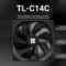 Thermalright TL-C14C CPU Fan 140mm Case Cooler Fan, 4Pin PWM Silent Computer Fan with S-FDB Bearing Included, up to 1500RPM Cooling PC Fan (Black)