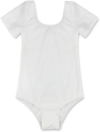 TiaoBug Girls Team Basic Classic Tank Leotard Short Sleeve Gymnastics Ballet Dance Jumping Bodysuit Tops Clothes Activewear