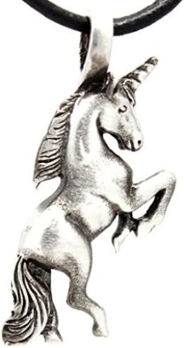 Trilogy Jewelry Pewter Mystical Unicorn Pendant on Leather Necklace