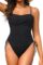 Tummy Control One Piece Swimsuit – Strapless Bandeau Bathing Suits for Women 2025 Cheeky High Cut Swimwear