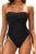 Tummy Control One Piece Swimsuit – Strapless Bandeau Bathing Suits for Women 2025 Cheeky High Cut Swimwear