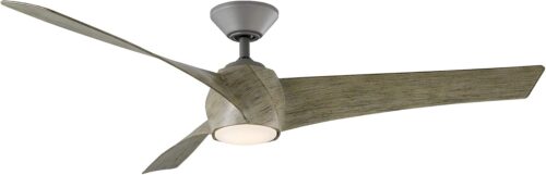 Twirl Smart Indoor and Outdoor 3-Blade Ceiling Fan 58in Graphite Weathered Wood 3000K LED Light Kit and Remote Control works with Alexa, Google Assistant, Samsung Things, and iOS or Android App