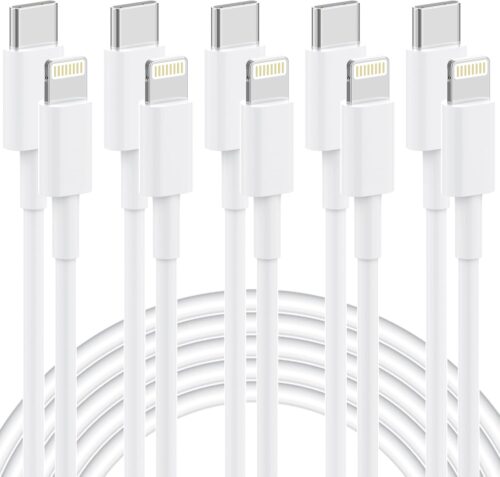 USB C to Lightning Cable [Apple MFi Certified] 5 Pack 6/6/6/6/6 FT iPhone Charger Type C to Lightning Cable Power Delivery Fast Charging Cord Compatible with iPhone 14/13/12/11/XS/XR/X/8