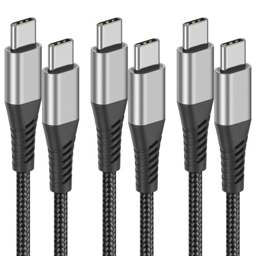 USB C to USB C Cable 3ft, 3 Pack 60W USB C Cable Fast Charging Cord Type C to Type C Cable Compatible with iPhone 15 16 Pro Max MacBook iPad Samsung Galaxy S23 Ultra Google Pixel, USBC to USBC 3 Feet