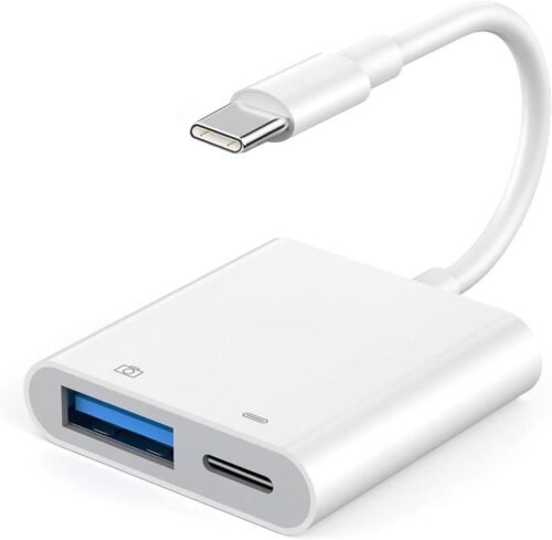 USB C to USB Camera Adapter for iPhone 16,Portable USB C Male to Female USB OTG with Fast Charging Port for iPhone 16/16 Pro/16 Pro Max/15/15 Pro/15 Pro Max,iPad Pro to USB Flash Drive/Keyboard/Mouse