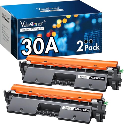 Valuetoner Compatible Toner Cartridge Replacement for HP 30A Black Toner Cartridge 30X CF230A CF230X for Laserjet Pro MFP M203dw M227fdn M227fdw M203dn M203d M227sdn M227 M203 Printer(2 Pack, Black)
