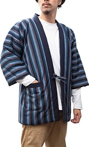 Vertical Stripe Hanten *Import*Japanese clothes size Men’s (M-L Size)