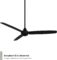 WAC Smart Fans Blitzen Indoor and Outdoor 3-Blade Smart Home Ceiling Fan 54in Matte Black with Remote Control works with Alexa and iOS or Android App (NO LED LIGHT KIT)