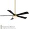 WAC Smart Fans Eclipse Indoor and Outdoor 5-Blade Smart Home Ceiling Fan 54in Satin Brass Matte Black with 3000K LED Light Kit and Remote Control works with Alexa and iOS or Android App