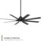 WAC Smart Fans Mocha XL Indoor and Outdoor 8-Blade Ceiling Fan 66in Matte Black with 3000K LED Light Kit and Remote Control works with Alexa and iOS or Android App
