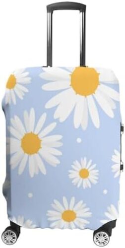 WOEZKEX Floral Daisy Purple Flower Luggage Cover Washable Travel Gear Cover 18/24/28/32 Inch Suitcase Protective Cover