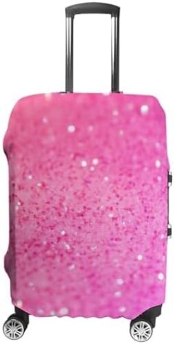 WOEZKEX Pink Glitter Pattern Luggage Cover Washable Travel Gear Cover 18/24/28/32 Inch Suitcase Protective Cover