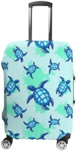 WOEZKEX Turquoise Blue Sea Turtle Luggage Cover Washable Travel Gear Cover 18/24/28/32 Inch Suitcase Protective Cover