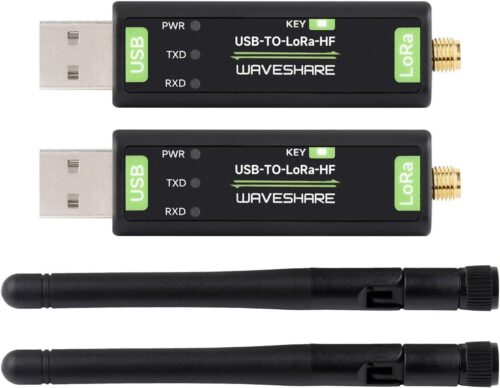 Waveshare 2PCS USB to LoRa Data Transfer Module, Based On SX1262, Suitable for Data Acquisition in Industry and Agriculture-TCXO Crystal oscillator-2PCS Version